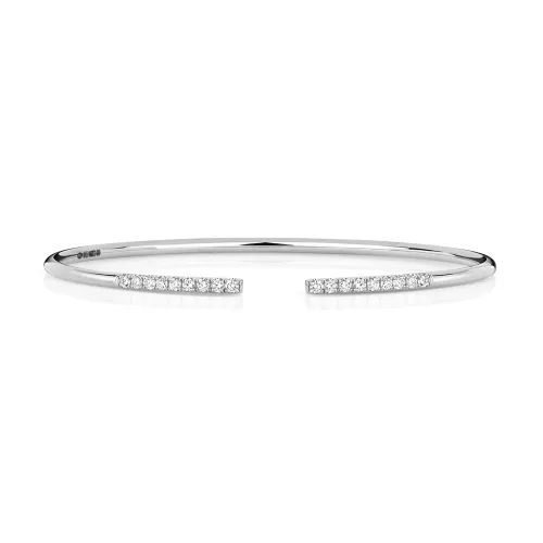 18k White Gold Diamond Bangle for Women (0.32ct)